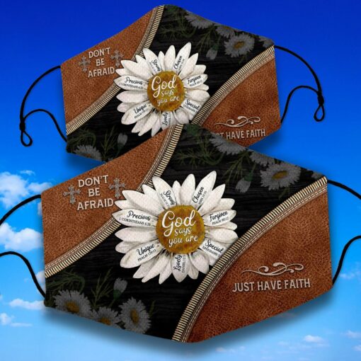 God Says You Are Daisy Face Mask For Christians, Christianity, Happy Father's Day - artsywoodsy