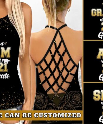 Custom Proud Mom Of Class Of 2021 Criss Cross Tank Top For Graduation Day - artsywoodsy