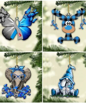 Blue For Diabetes Awareness Ornament, Christmas Ornament - artsywoodsy