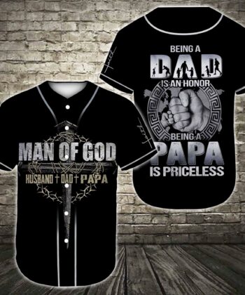Man of God Husband Dad Papa Baseball Shirt For Christians - artsywoodsy