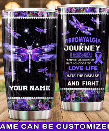 Custom Fibromyalgia Is A Journey Tumbler For Fibromyalgia Awareness Month, Happy Mother's Day - artsywoodsy