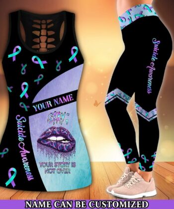 Custom Your Story Is Not Over Tank Top & Leggings For Suicide Awareness - artsywoodsy