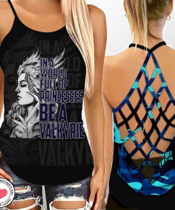 In A World Full Of Princesses Be A Valkyrie Criss Cross Tank Top - artsywoodsy