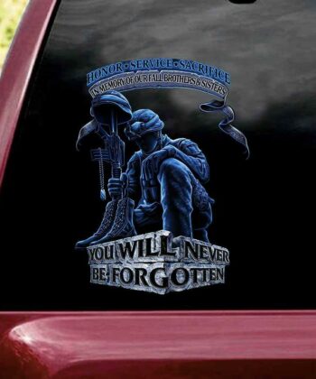 In Memory Of Our Fallen Brothers & Sisters Car Decal Sticker For Veterans - artsywoodsy