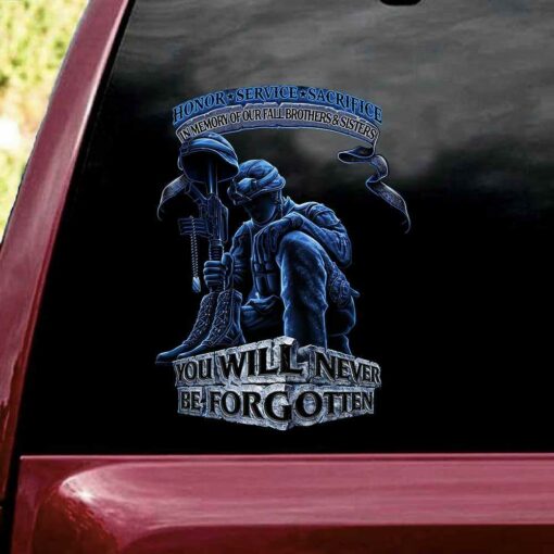 In Memory Of Our Fallen Brothers & Sisters Car Decal Sticker For Veterans - artsywoodsy