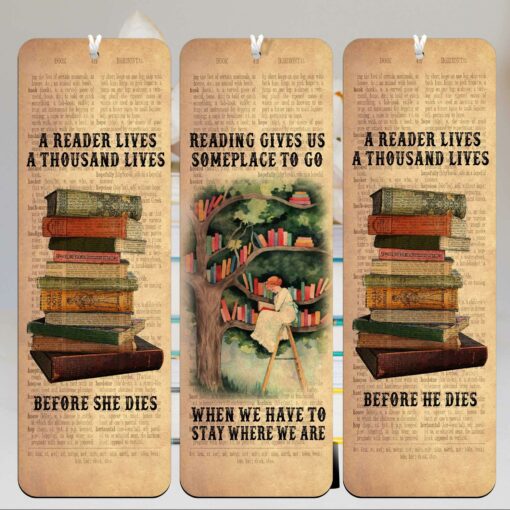 A Reader Lives A Thousand Lives Wooden Bookmark For Book Lovers - artsywoodsy
