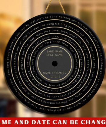 Custom Vinyl Record Song Lyrics Round Wood Sign For Vinyl Lovers Gift For Valentine - artsywoodsy