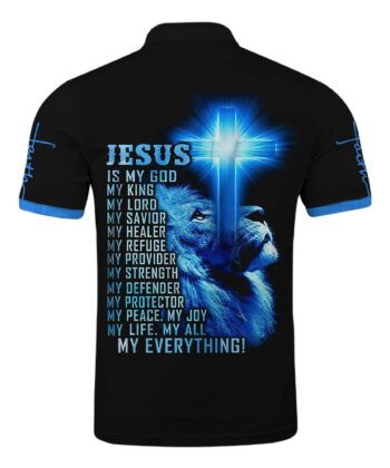 Custom Jesus Is My God Polo Shirt For Christians, Perfect Gift For Father's Day - artsywoodsy