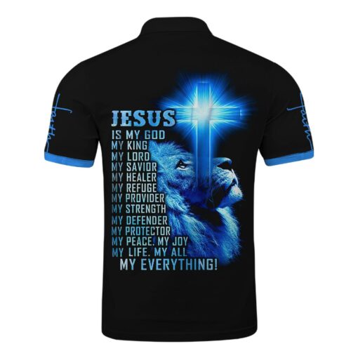 Custom Jesus Is My God Polo Shirt For Christians, Perfect Gift For Father's Day - artsywoodsy