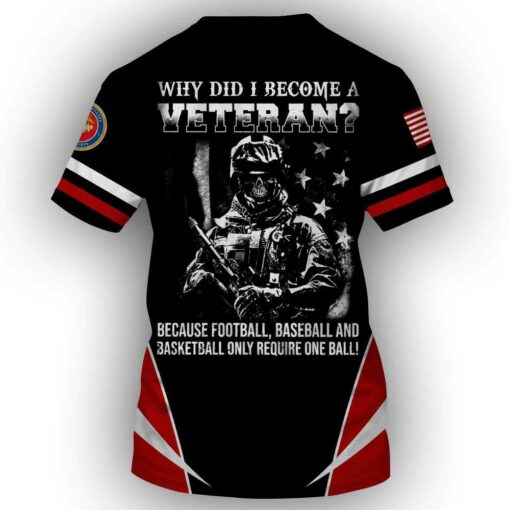 3D Tshirt & Shorts, Hoodie, Bomber - Marine Why Did I Become A Veteran? Custom Your Name - artsywoodsy