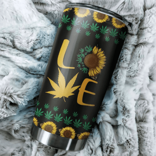 LOVE SUNFLOWER AND WEED TUMBLER