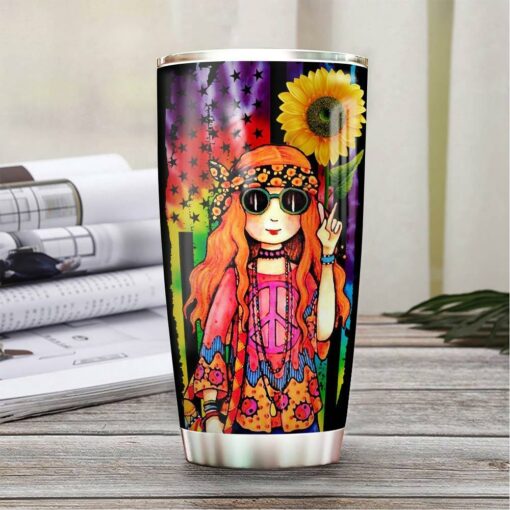 Hippie Girl Personalized HTQ3011002 Stainless Steel Tumbler