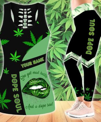 Custom 420 She Got Mad Hustle & A Dope Soul Tank Top & Leggings - artsywoodsy