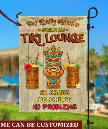 Custom No Shirt No Shoes No Problems Flag For Tiki Bar, Tiki Hut, Tiki Lounge