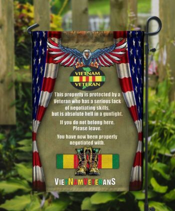 This Property Is Protected By A Veteran Garden Flag For Vietnam War Veteran, Vietnam Veteran, Happy Father's Day, Gift For Dad, Gift For Papa - artsywoodsy