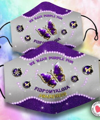 We Wear Purple For Fibromyalgia Awareness Face Mask For Fibromyalgia Awareness Month, Happy Mother's Day - artsywoodsy