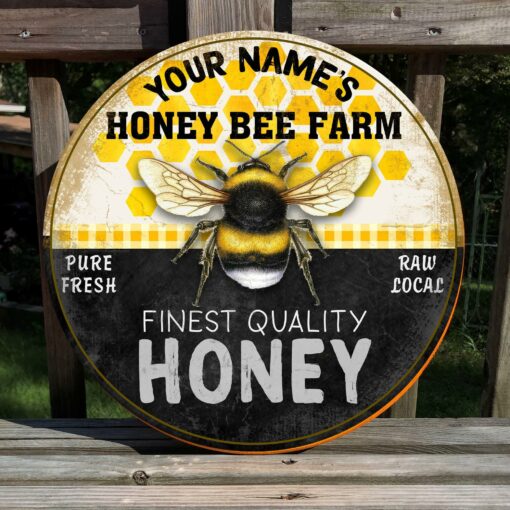 Custom Fresh Quality Honey Printed Wood Sign For Beekeepers, Beefarm, Beekeeping - artsywoodsy