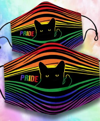 Hidden LGBT Black Cat Face Mask For LGBT Community, Queer Gift, Equality, Lesbian, Gay, Pride, LGBTQ, LGBT History Month - artsywoodsy