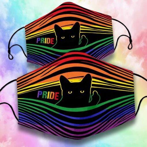 Hidden LGBT Black Cat Face Mask For LGBT Community, Queer Gift, Equality, Lesbian, Gay, Pride, LGBTQ, LGBT History Month - artsywoodsy