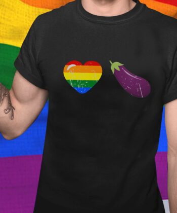 Love Eggplant Funny 2D T-shirt For LGBT Community, Queer Gift, Equality, Gay Shirt, Pride Shirt, Gay Pride Humor, LGBTQ, LGBT History Month - artsywoodsy
