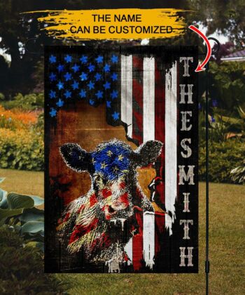 American Cow Garden Flag For Farmers, Cow Lovers - artsywoodsy