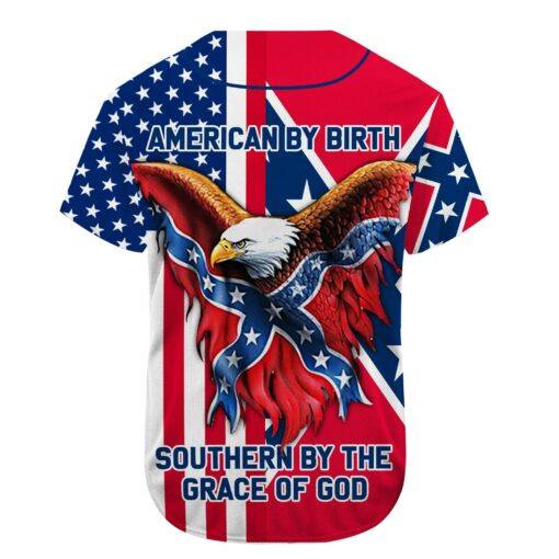 Southern Confederate Flag American By Birth Southern By The Grace Of God Baseball Shirt For 4th of July, Independence Day, Fourth of July - artsywoodsy