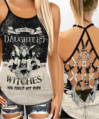 Daughters of The Witches You Could Not Burn Criss-cross Tank Top For Witches, Wicca, Witchery Lovers - artsywoodsy