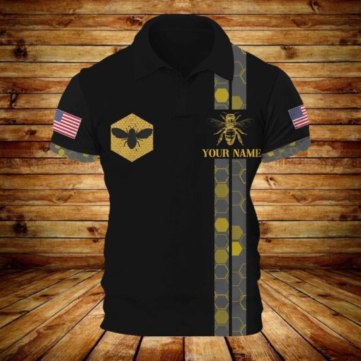 Because Bees Are Freaking Awesome Polo Shirt For Bee Keepers, Bee Lovers, Happy Father's Day, Gift For Dad, Gift For Papa - artsywoodsy