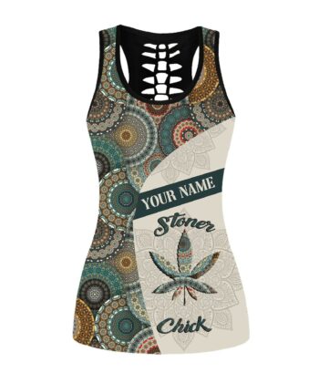 Custom 420 Stoner Chick Weed Mandala Tank Top & Leggings - artsywoodsy