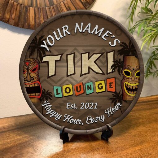 Custom Tiki Lounge, Tiki Bar, Tiki Hut, Tiki Life Printed Wood Sign - artsywoodsy
