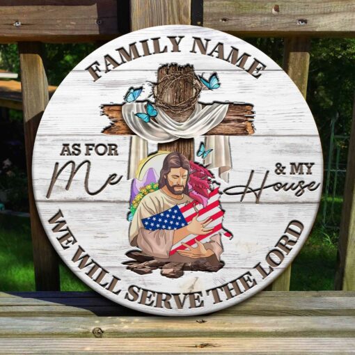 Custom As For Me And My House We Will Serve The Lord Printed Wood Sign For Christians, Christianity, Independence Day, 4th of July, Fourth Of July - artsywoodsy