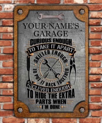 Custom Garage Metal Sign For Mechanic, Welder, Happy Father's Day, Gift For Dad, Gift For Papa - artsywoodsy
