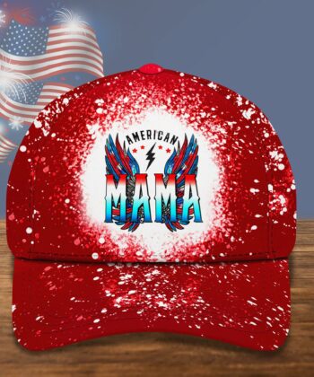 American Mama Tie Dye Cap For The US Independence Day, 4th of July, Fourth Of July - artsywoodsy