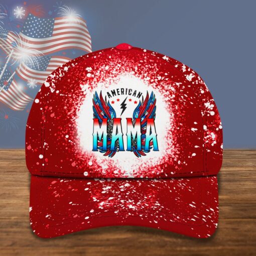 American Mama Tie Dye Cap For The US Independence Day, 4th of July, Fourth Of July - artsywoodsy