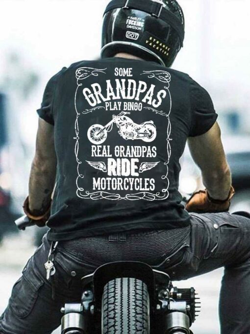 Some Grandpas Play Bingo Real Grandpas Ride Motorcycles 3D T-shirt For Bikers, Motorcycling Lovers, Happy Father's Day, Gift For Dad, Gift For Papa - artsywoodsy