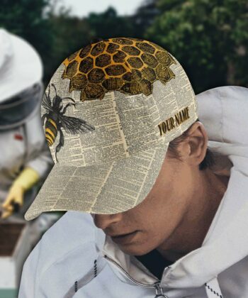 Bee Beehive Vintage Paper Pattern Cap For Bee Keepers, Bee Lovers, Happy Father's Day, Gift For Dad, Gift For Papa - artsywoodsy