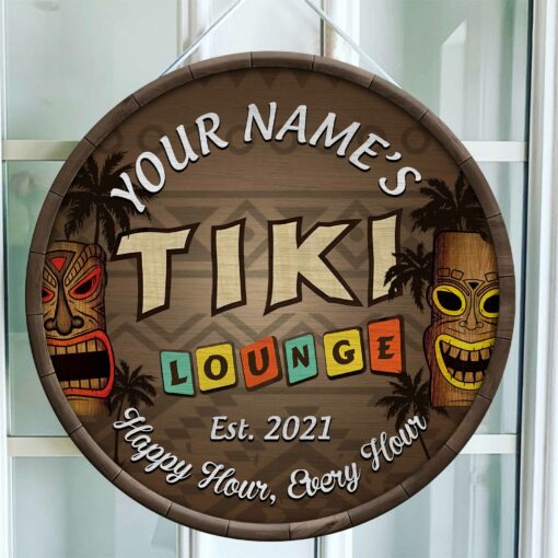 Custom Tiki Lounge, Tiki Bar, Tiki Hut, Tiki Life Printed Wood Sign - artsywoodsy