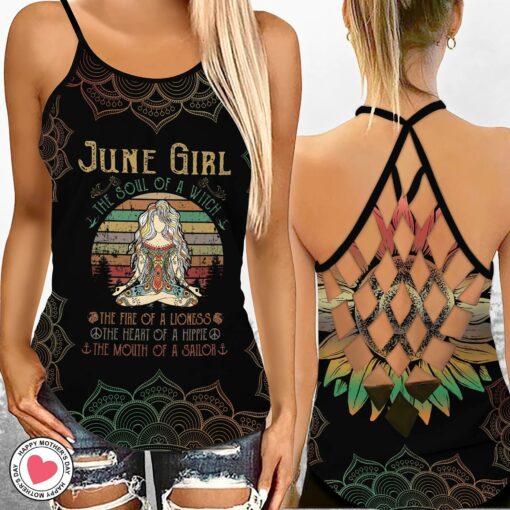 The Soul Of A Witch Criss-cross Tank Top For May Girl, June Girl - artsywoodsy
