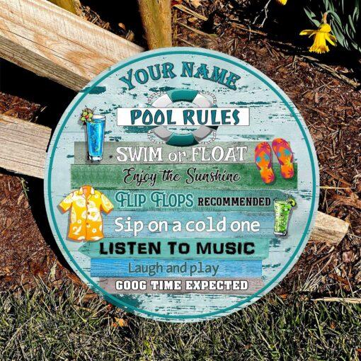 Custom Pool Rules Printed Wood Sign For Swimming Pool, Pool Decor, Summer Decor - artsywoodsy