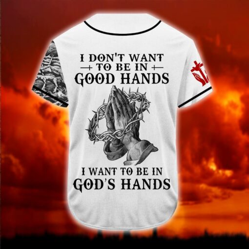 Custom I Want To Be In God's Hand Baseball Shirt For Christians - artsywoodsy