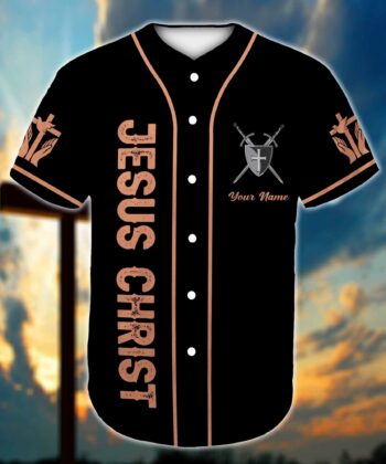 Custom Jesus And Lion Baseball Shirt For Christians - artsywoodsy