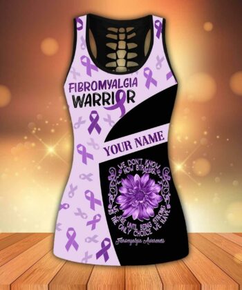 Custom Fibro Warrior Tank Top & Leggings For Fibromyalgia Awareness Month - artsywoodsy
