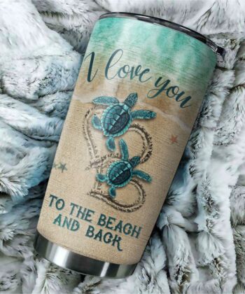 Personalized Sea Turtle Beach And Bach Customized Tumbler