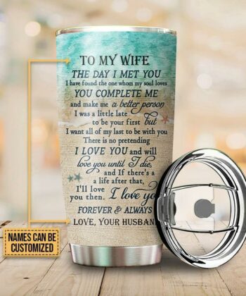Personalized Sea Turtle The Day I Met You Customized Tumbler