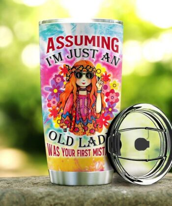 Personalized Hippie Old Lady PYZ1012014 Stainless Steel Tumbler