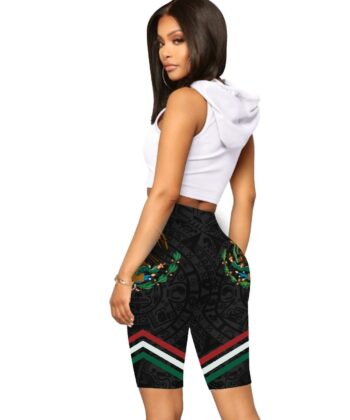 Aztec Mexico Criss-cross Tank Top & Leggings For Mexican American, Mexican Army, Mexico - artsywoodsy