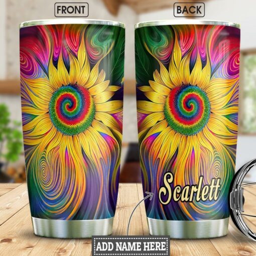 Sunflower Hippie Personalized NNR1212020 Stainless Steel Tumbler