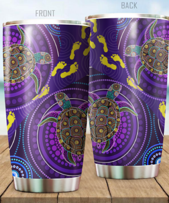 Aboriginal Decors Australian Gifts Purple Turtles Stainless Steel Tumbler 20Oz SN29062101
