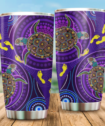 Aboriginal Decors Australian Gifts Purple Turtles Stainless Steel Tumbler 20Oz MH05072106