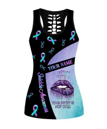 Custom Your Story Is Not Over Tank Top & Leggings For Suicide Awareness - artsywoodsy